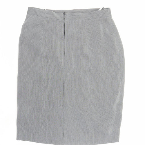 Gerry Weber Womens Grey Geometric Polyester A-Line Skirt Size 18 Zip