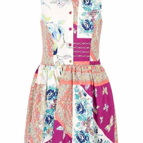 Topshop Womens Multicoloured Geometric Polyester Shirt Dress Size 12 Collared Buckle