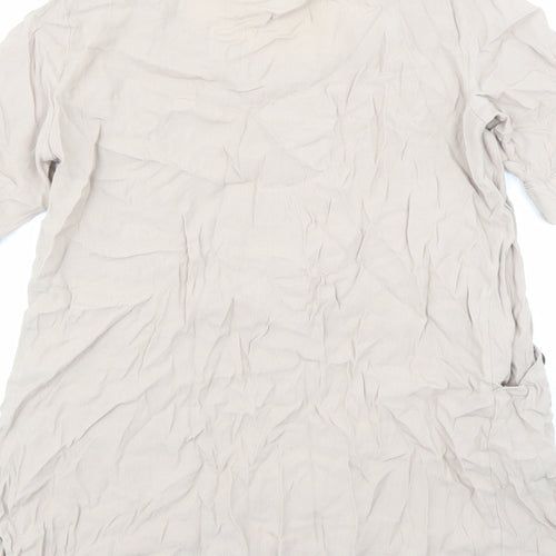 Floryday Womens Beige Polyester Basic Blouse Size S Round Neck