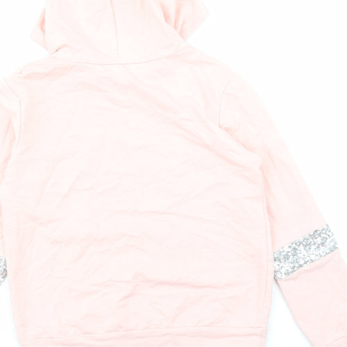 Tik Tok Girls Pink Cotton Pullover Hoodie Size 14 Years Pullover