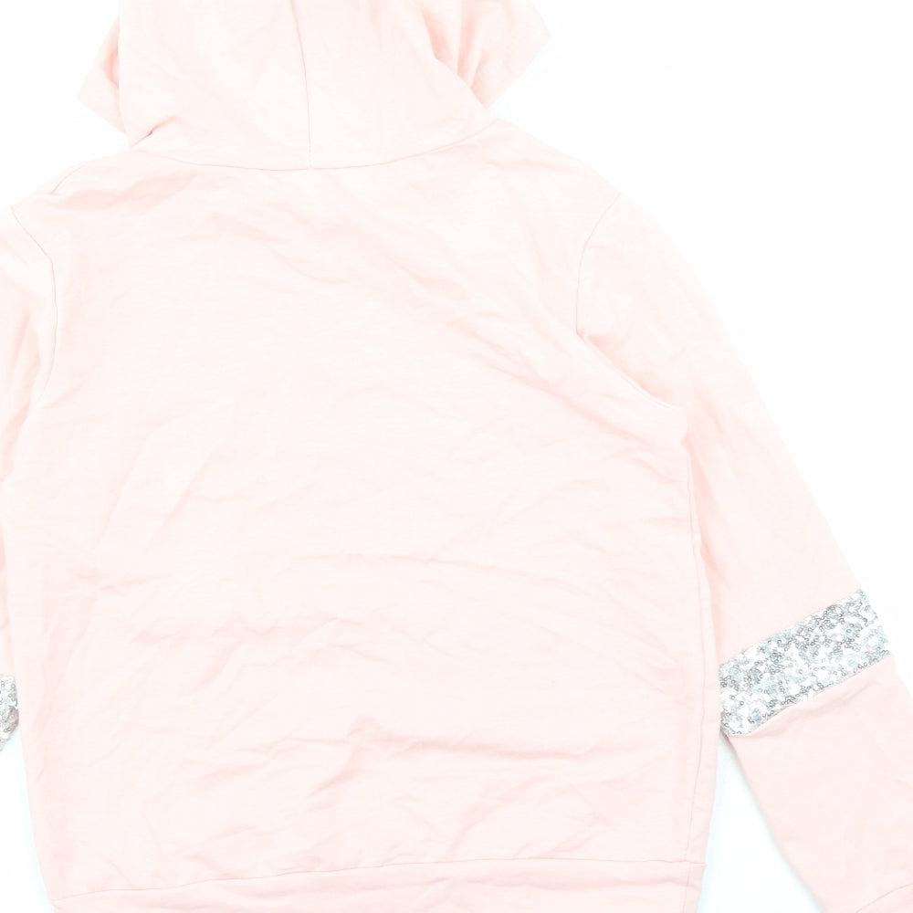 Tik Tok Girls Pink Cotton Pullover Hoodie Size 14 Years Pullover