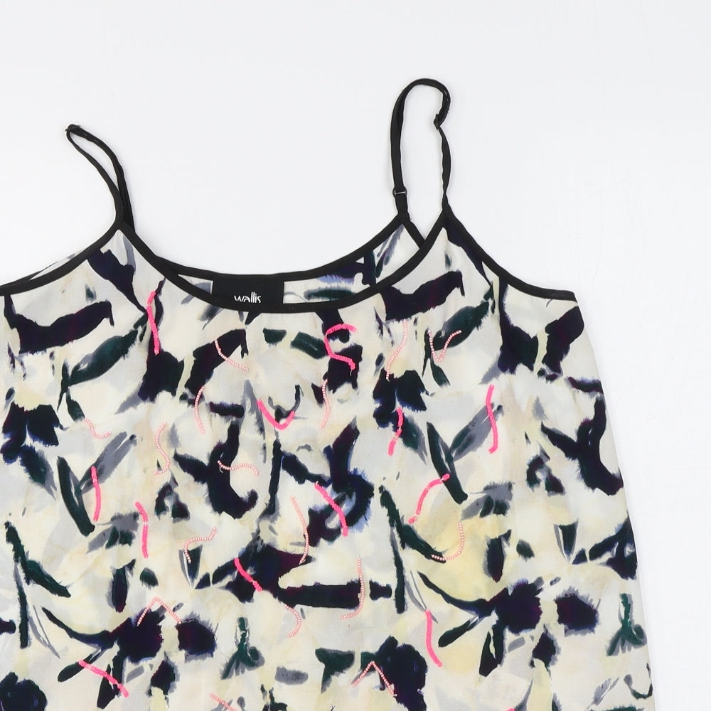 Wallis Womens Multicoloured Geometric Polyester Camisole Blouse Size 10 Round Neck - Sequins