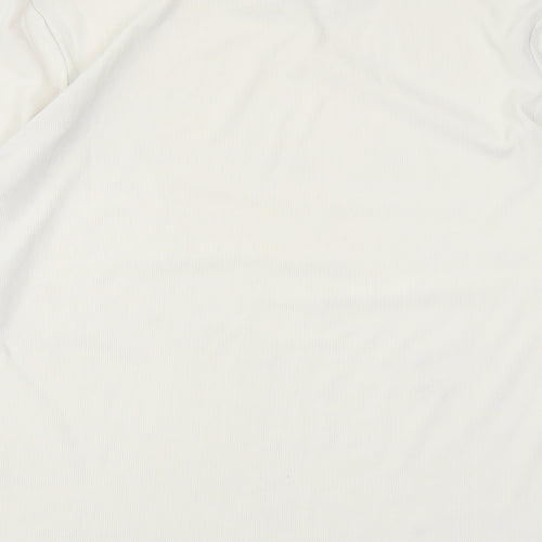 H&M Womens Ivory Polyester Jersey T-Shirt Size XL Mock Neck