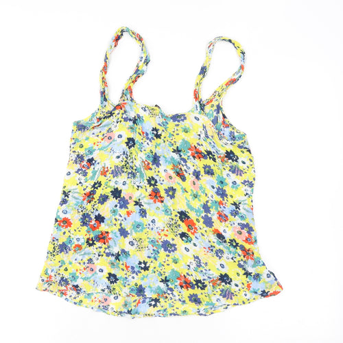 NEXT Womens Yellow Floral Viscose Camisole Blouse Size 12 V-Neck