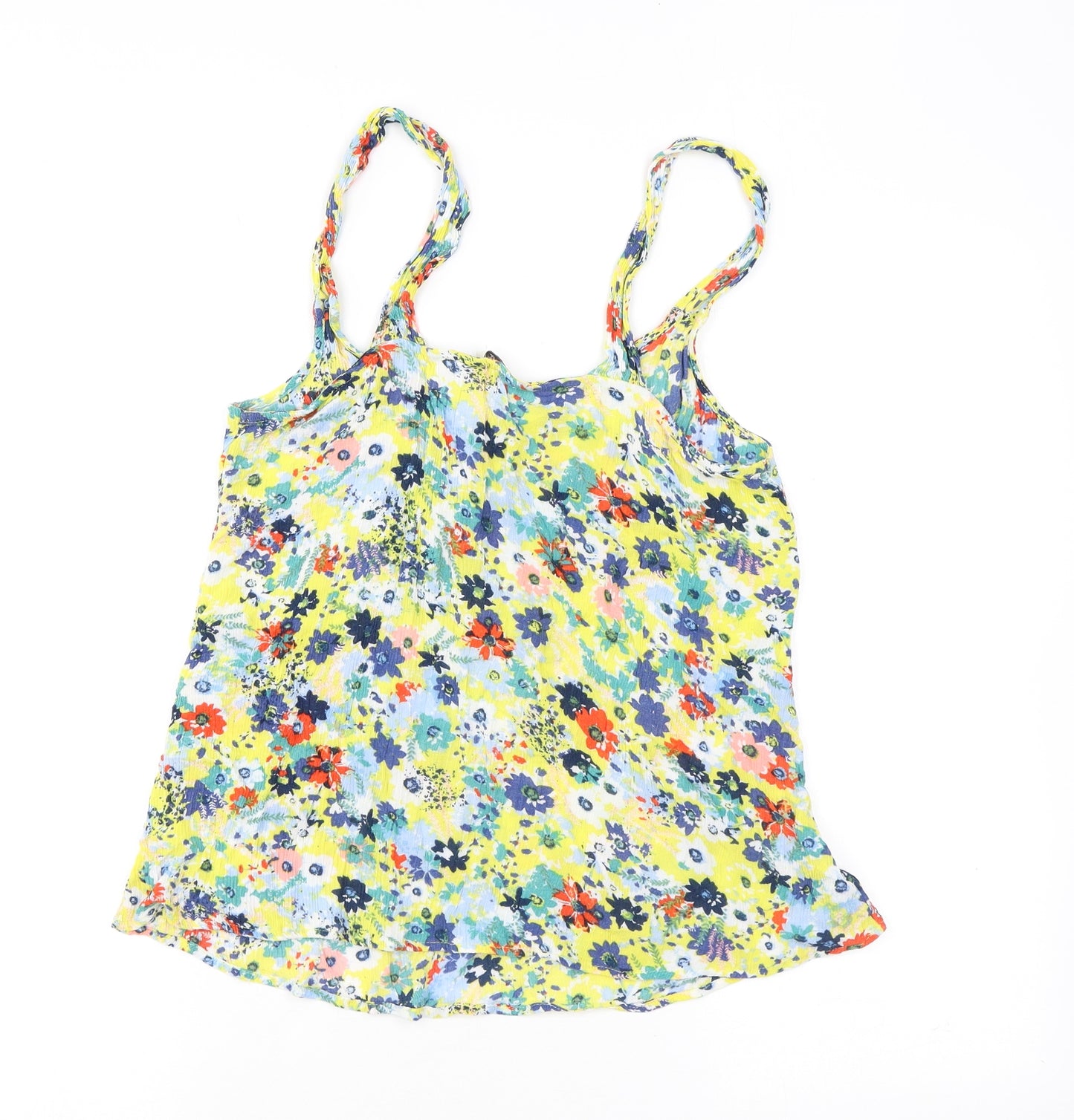 NEXT Womens Yellow Floral Viscose Camisole Blouse Size 12 V-Neck