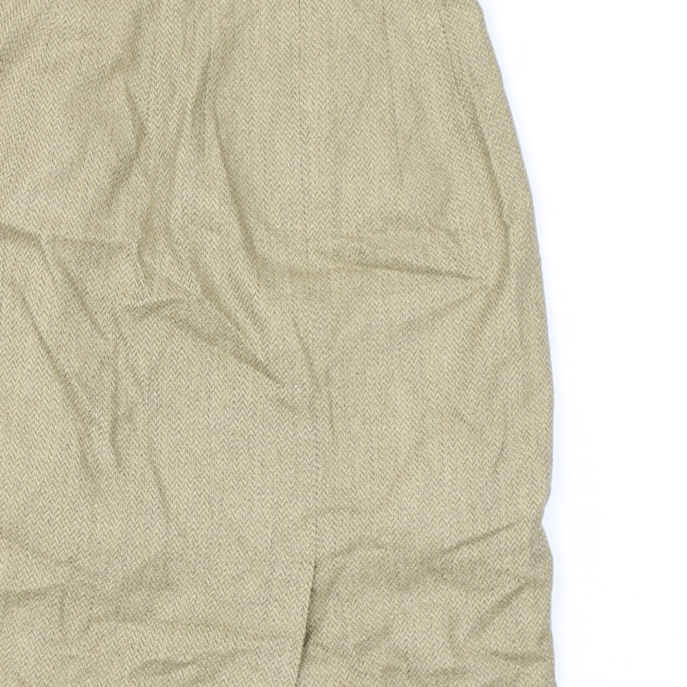 Chester Barrie Womens Beige Herringbone Silk Straight & Pencil Skirt Size 8 Zip