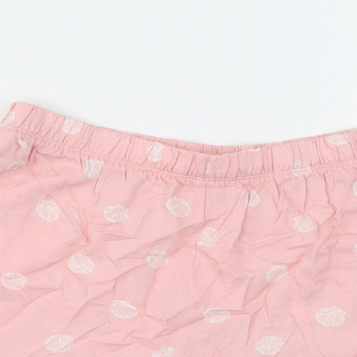 Marks and Spencer Womens Pink Geometric Viscose Basic Shorts Size 6 L3 in Regular Pull On - Seashells Print