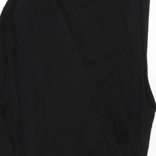 Zara Womens Black Viscose Bodycon Size L Mock Neck Snap - One shoulder