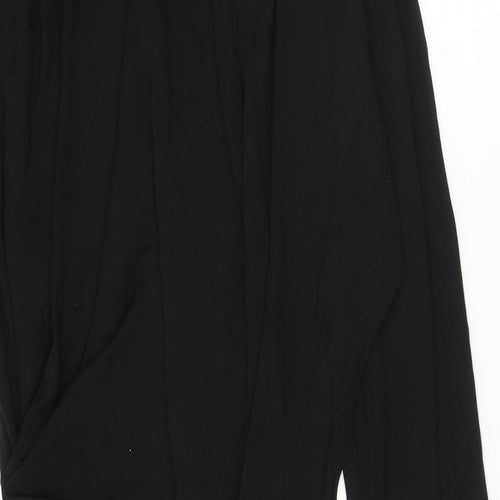 Zara Womens Black Viscose Bodycon Size L Mock Neck Snap - One shoulder