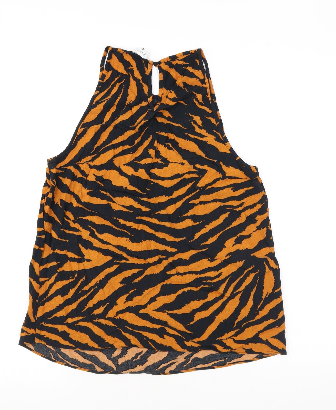Warehouse Womens Brown Animal Print Polyester Camisole Blouse Size 14 Halter - Tiger Print