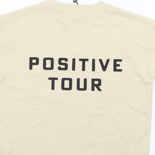 Zara Boys Beige Cotton Basic T-Shirt Size 8-9 Years Round Neck Pullover - Positive Tour