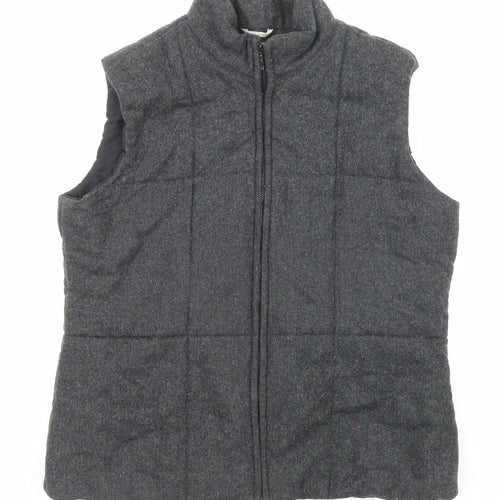 Marks and Spencer Womens Grey Gilet Waistcoat Size 14 Zip
