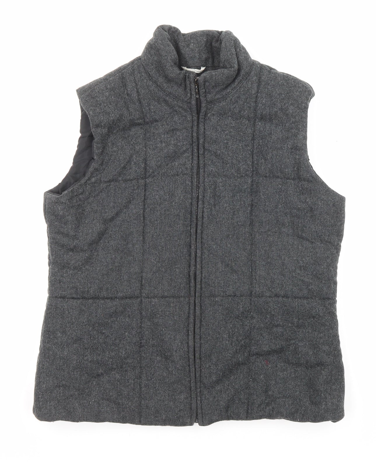 Marks and Spencer Womens Grey Gilet Waistcoat Size 14 Zip