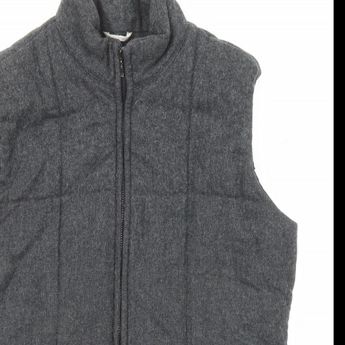 Marks and Spencer Womens Grey Gilet Waistcoat Size 14 Zip