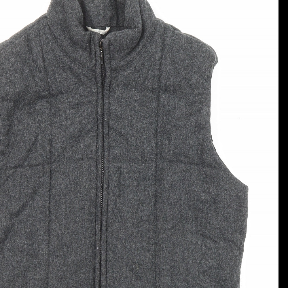 Marks and Spencer Womens Grey Gilet Waistcoat Size 14 Zip