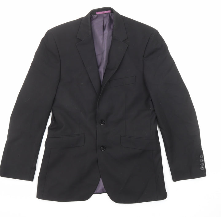 Burton Mens Black Polyester Jacket Suit Jacket Size 38 Regular