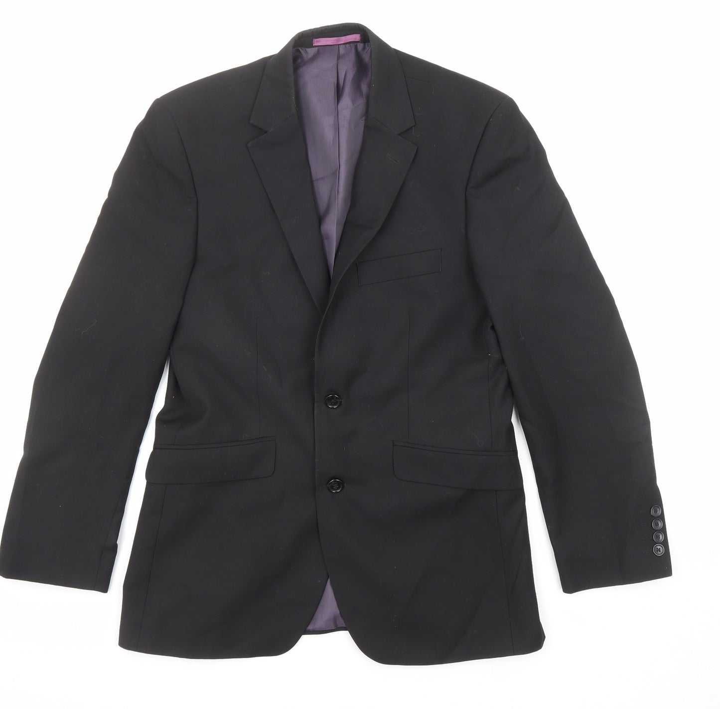 Burton Mens Black Polyester Jacket Suit Jacket Size 38 Regular