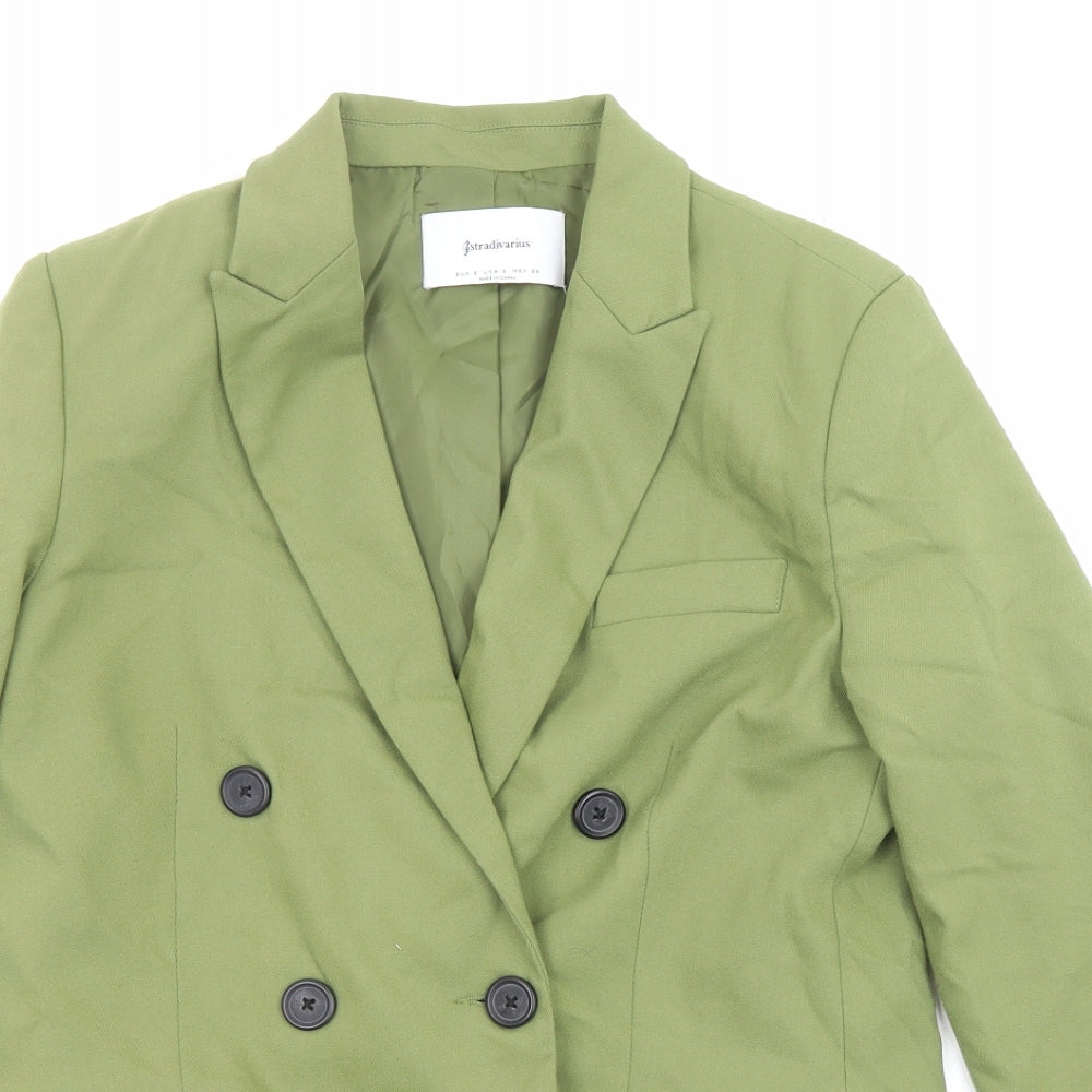 Stradivarius Womens Green Polyester Jacket Suit Jacket Size S