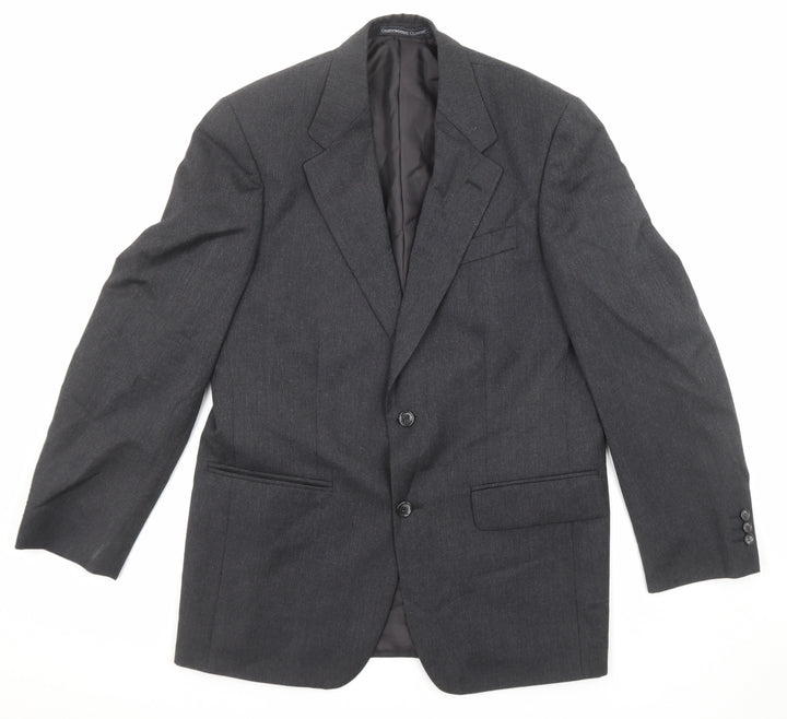 Greenwoods Mens Grey Wool Jacket Suit Jacket Size 38 Regular