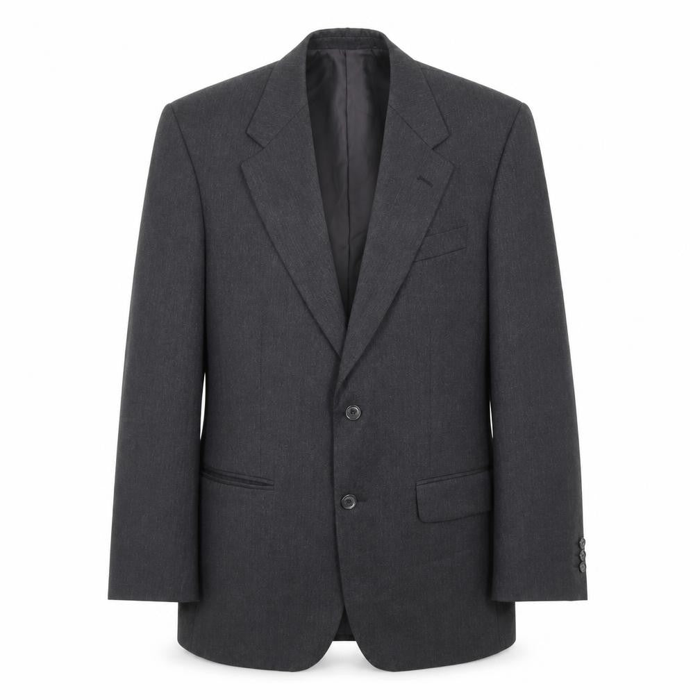 Front view of Greenwoods men’s grey wool jacket suit jacket, size 38, regular