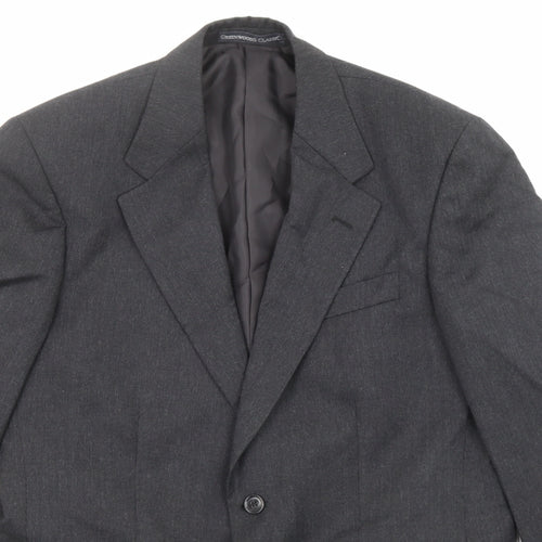 Greenwoods Mens Grey Wool Jacket Suit Jacket Size 38 Regular