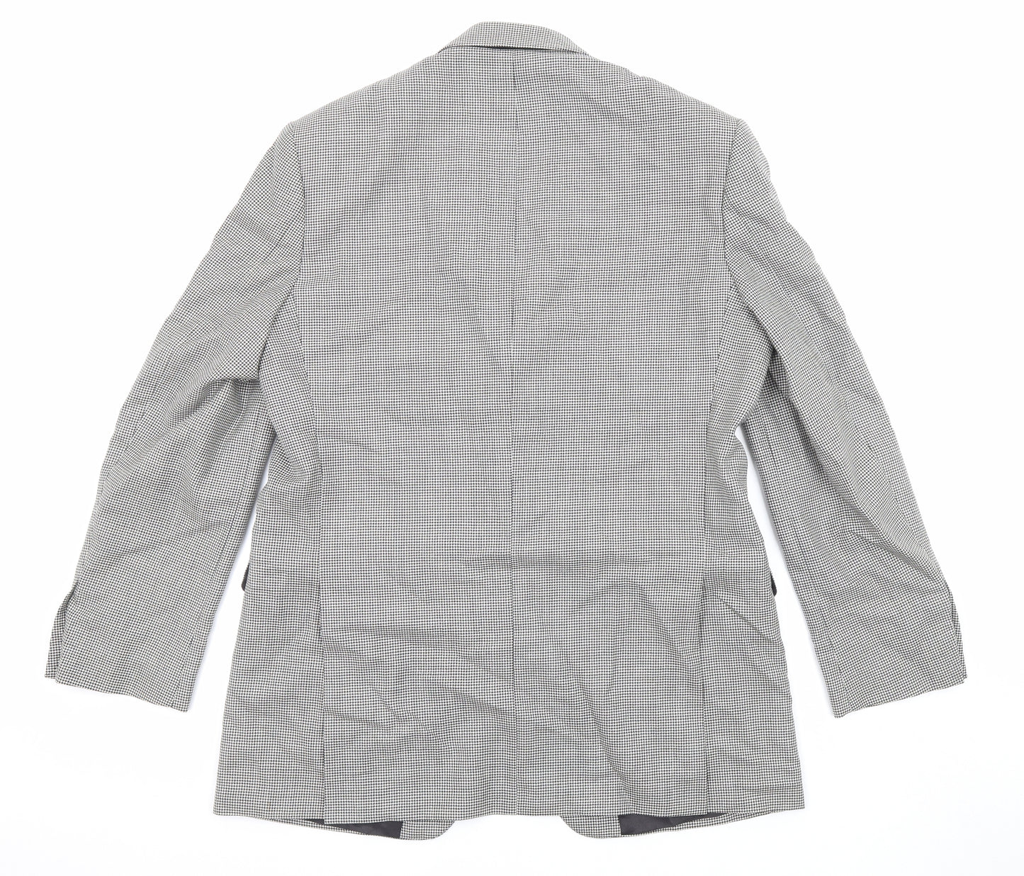 Marks and Spencer Mens Black Geometric Wool Jacket Suit Jacket Size 42 Regular