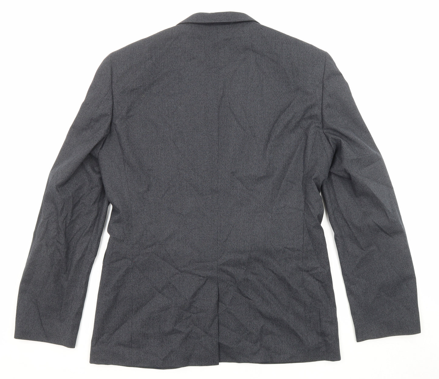 NEXT Mens Grey Check Polyester Jacket Suit Jacket Size 40 Regular