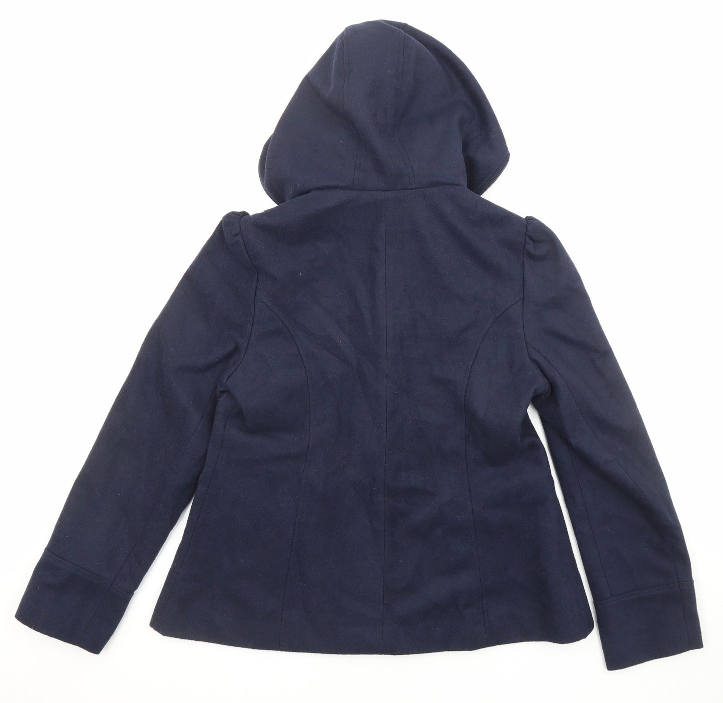 New Look Womens Blue Overcoat Coat Size 14 Button