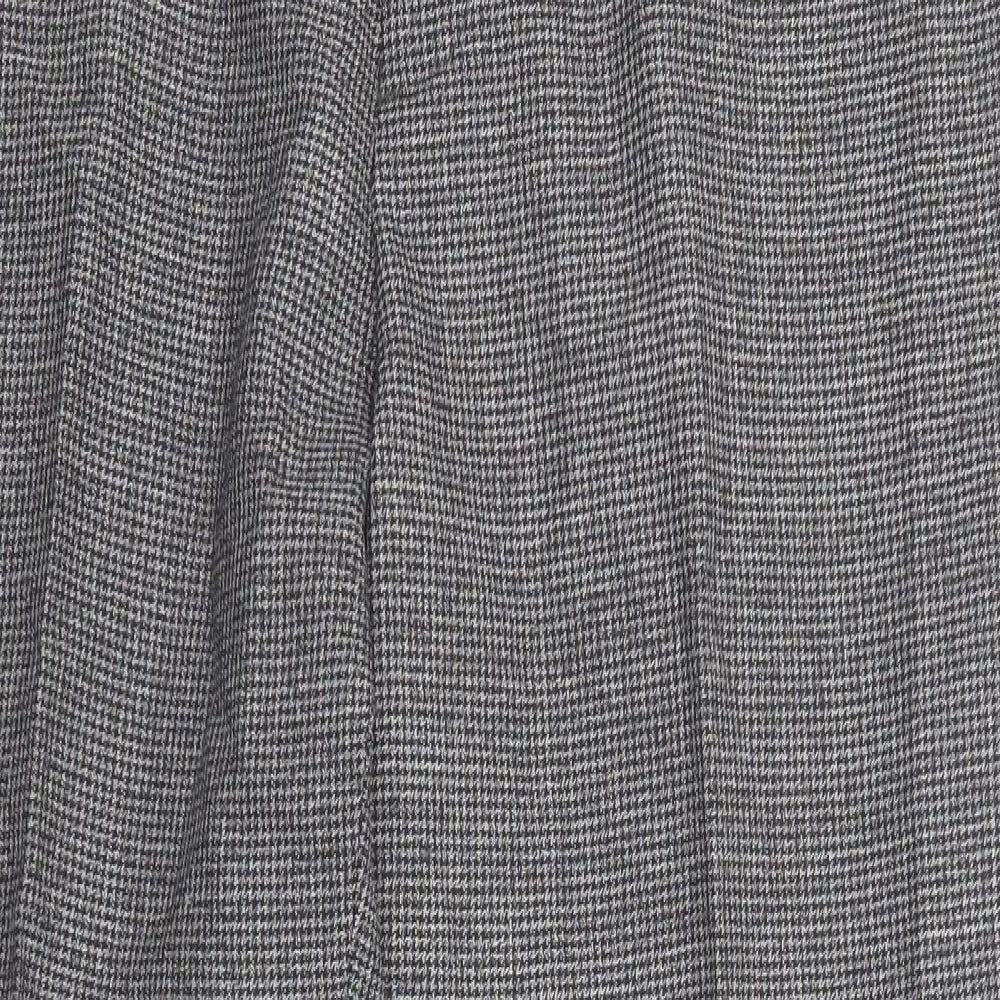 Skopes Mens Grey Geometric Wool Trousers Size 38 in L29 in Regular Zip