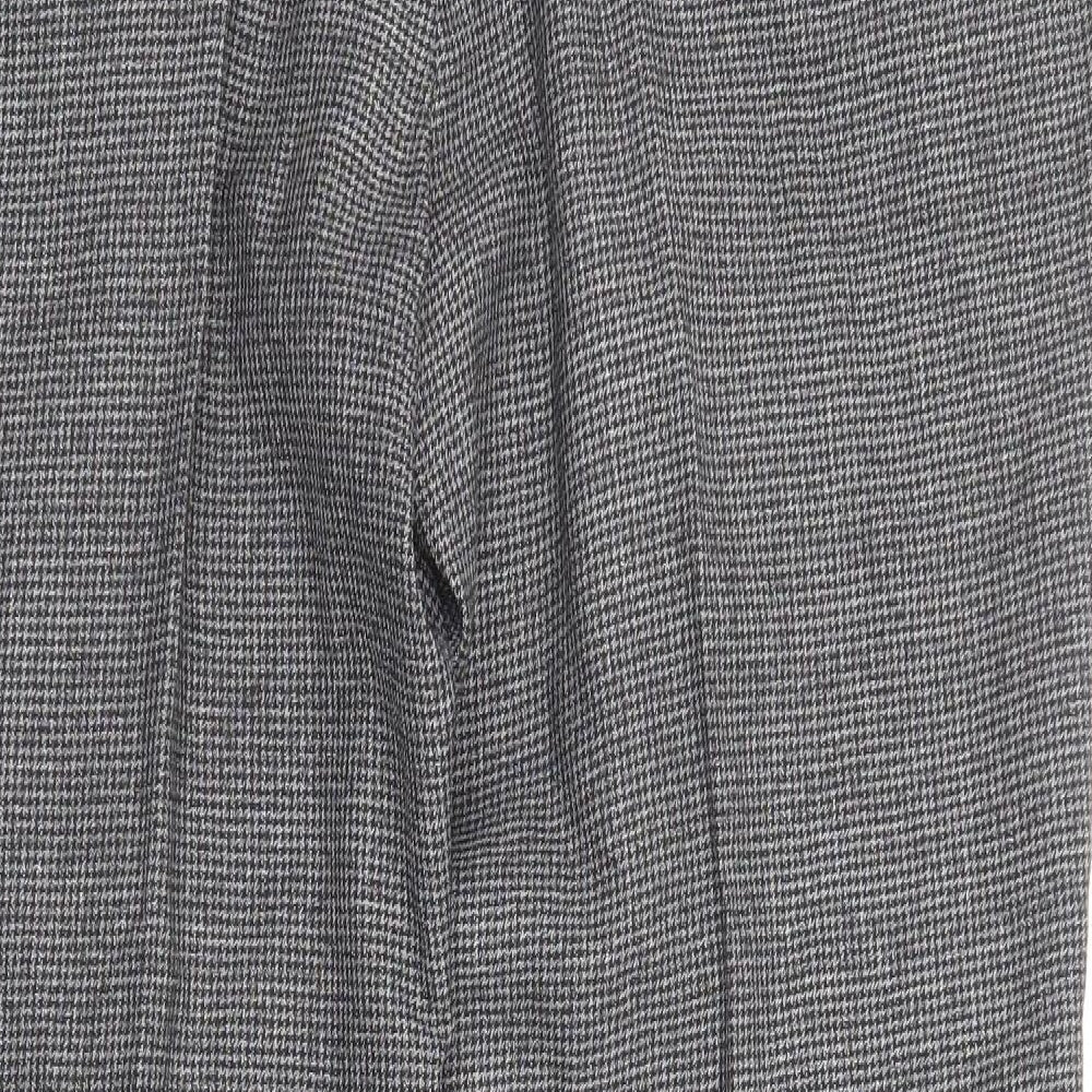 Skopes Mens Grey Geometric Wool Trousers Size 38 in L29 in Regular Zip