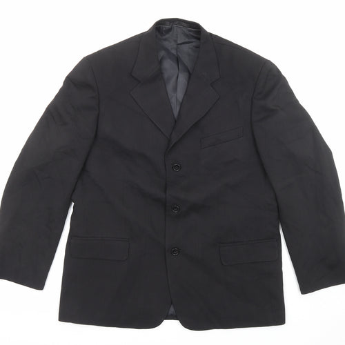 Armando Mens Black Polyester Jacket Suit Jacket Size 42 Regular
