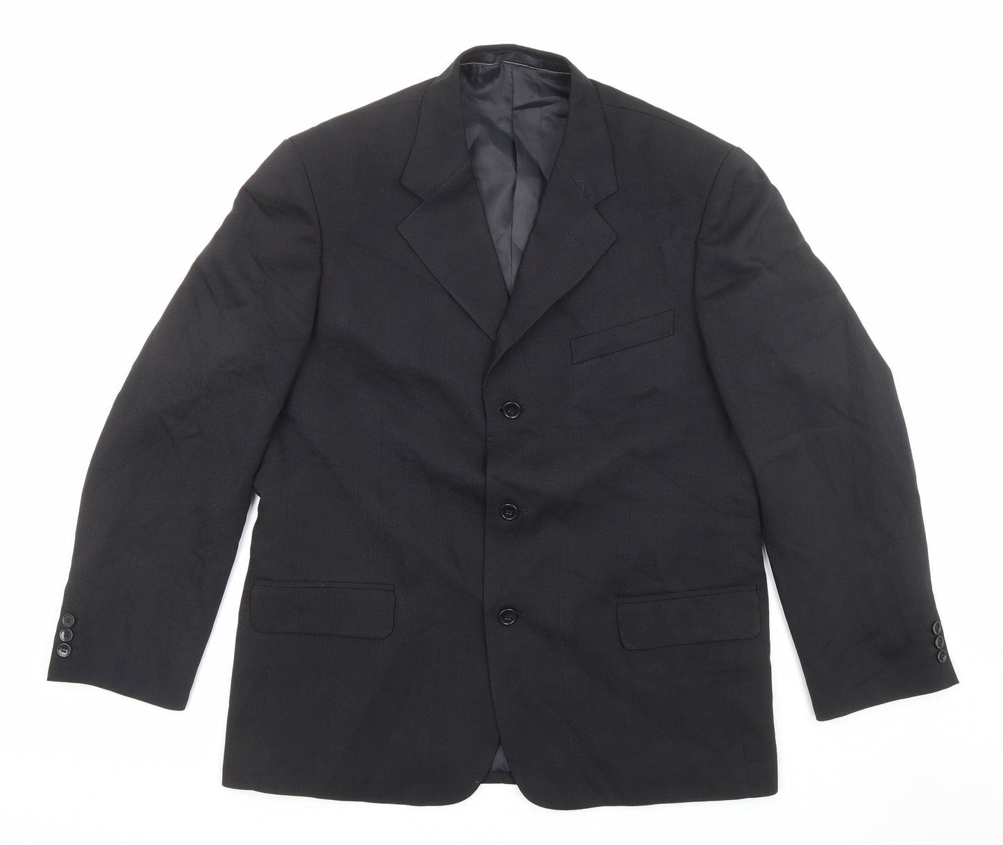 Armando Mens Black Polyester Jacket Suit Jacket Size 42 Regular