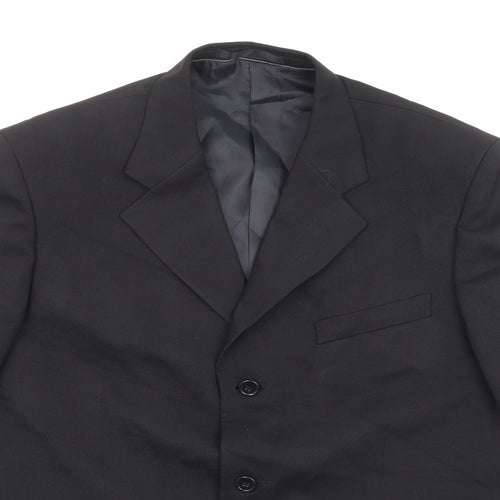 Armando Mens Black Polyester Jacket Suit Jacket Size 42 Regular