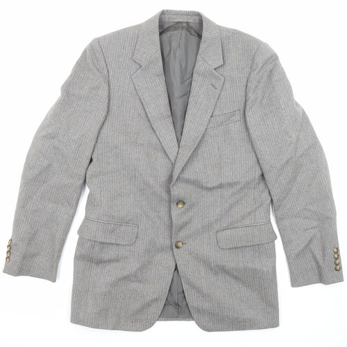 Skopes Mens Grey Striped Viscose Jacket Suit Jacket Size 38 Regular
