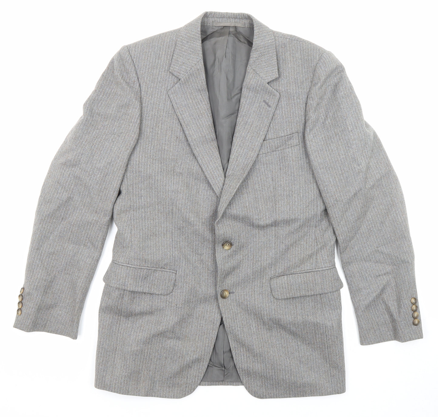 Skopes Mens Grey Striped Viscose Jacket Suit Jacket Size 38 Regular