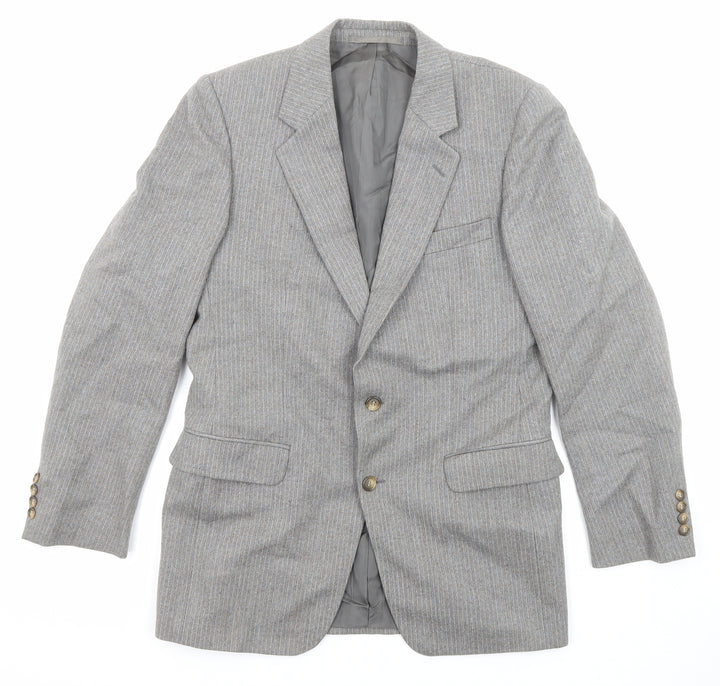 Skopes Mens Grey Striped Viscose Jacket Suit Jacket Size 38 Regular