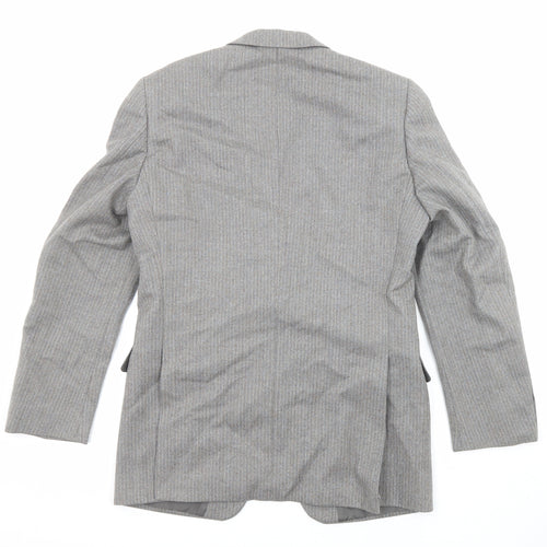 Skopes Mens Grey Striped Viscose Jacket Suit Jacket Size 38 Regular