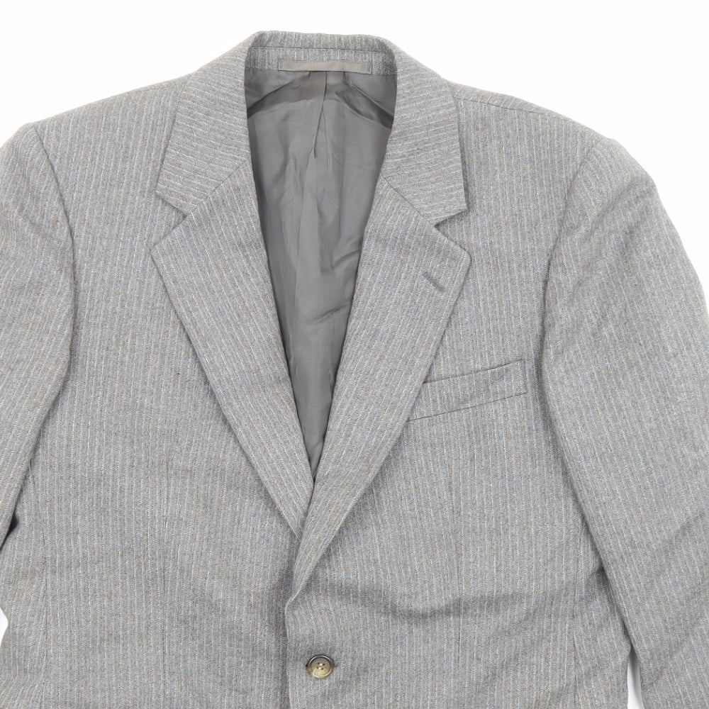 Skopes Mens Grey Striped Viscose Jacket Suit Jacket Size 38 Regular