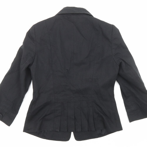 Jasper Conran Womens Black Herringbone Acetate Jacket Blazer Size 12