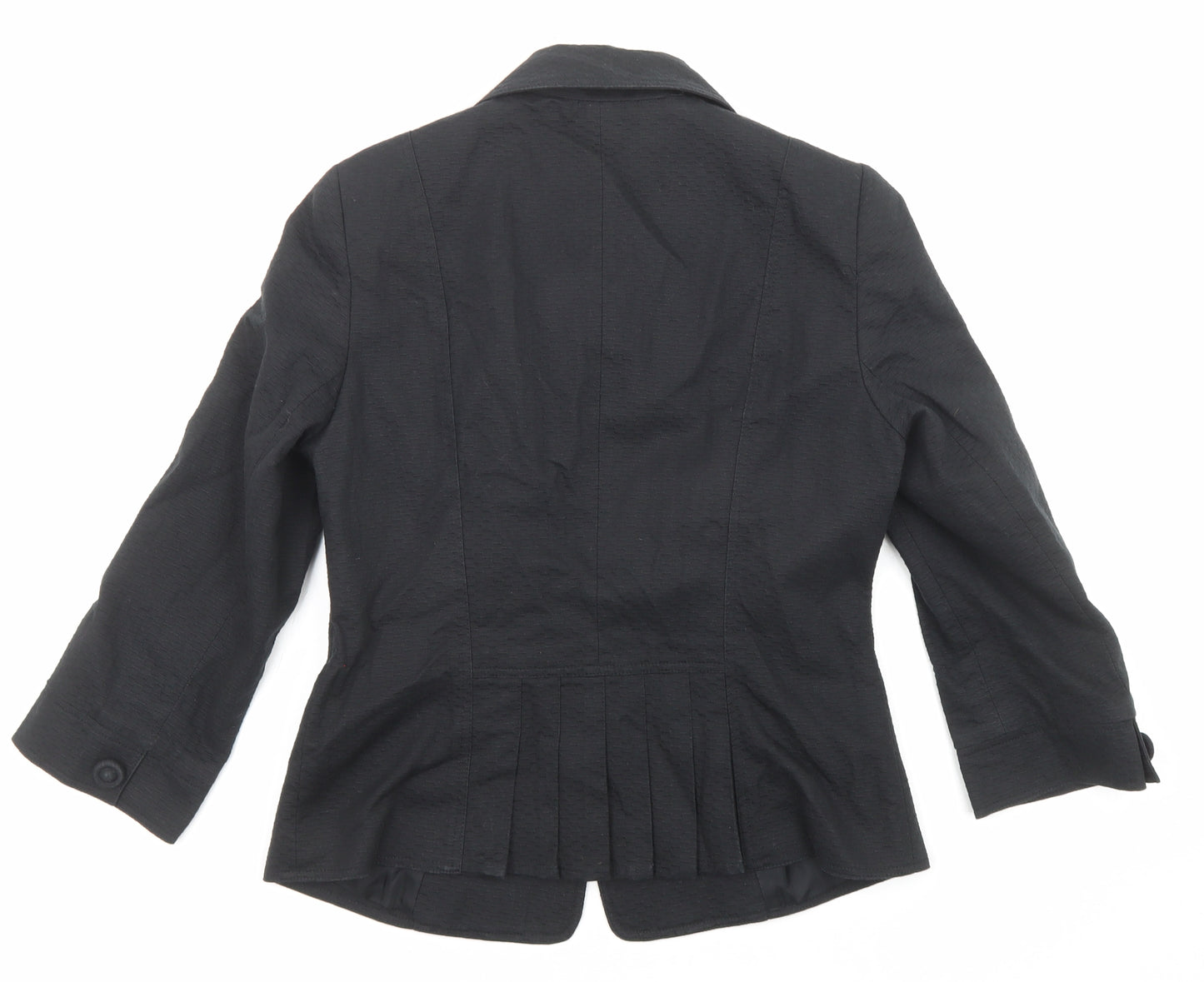 Jasper Conran Womens Black Herringbone Acetate Jacket Blazer Size 12