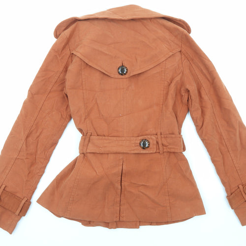Principles Womens Orange Puffer Jacket Coat Size 10 Button