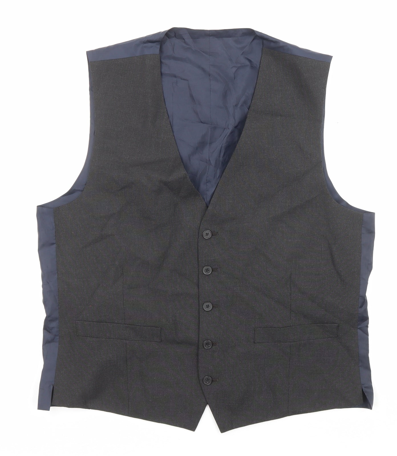 Debenhams Mens Grey Polyester Jacket Suit Waistcoat Size 42 Regular