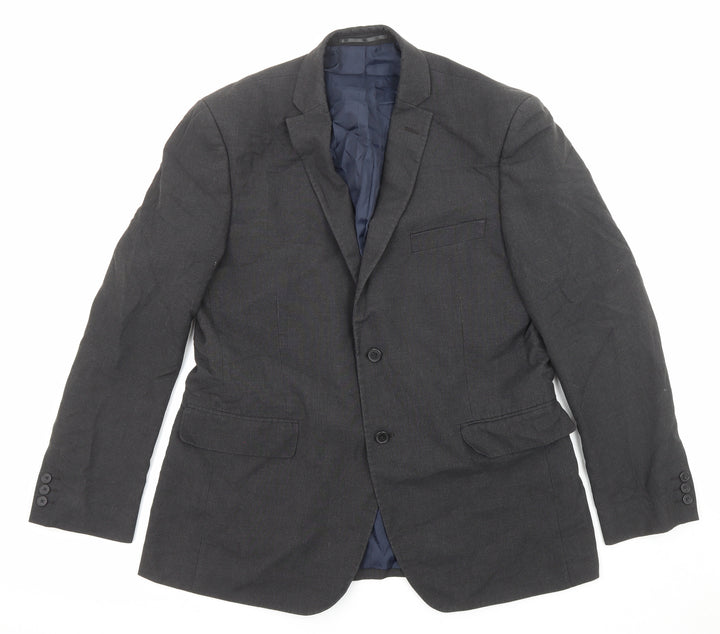 Debenhams Mens Grey Polyester Jacket Suit Jacket Size 42 Regular