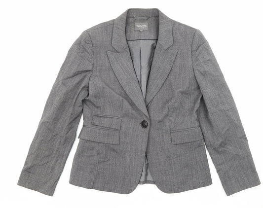 TM Lewin Womens Grey Wool Jacket Suit Jacket Size 12