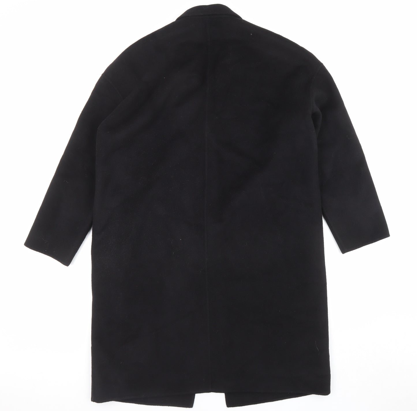 Superdry Womens Black Overcoat Coat Size 12 Button