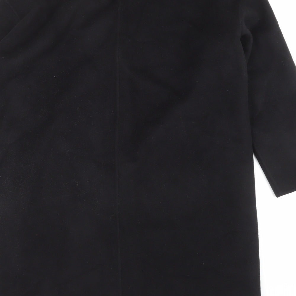 Superdry Womens Black Overcoat Coat Size 12 Button