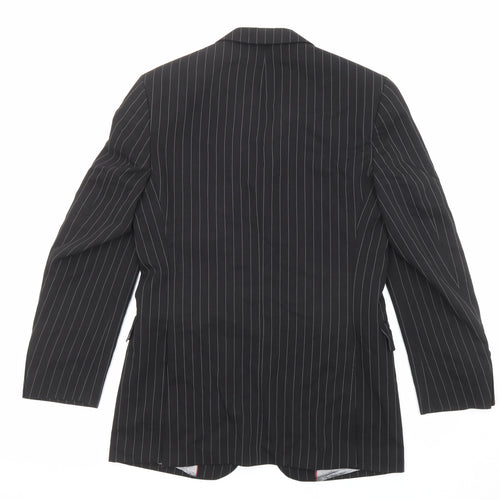 River Island Mens Black Striped Polyester Jacket Suit Jacket Size 36 Regular