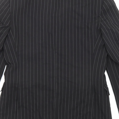River Island Mens Black Striped Polyester Jacket Suit Jacket Size 36 Regular