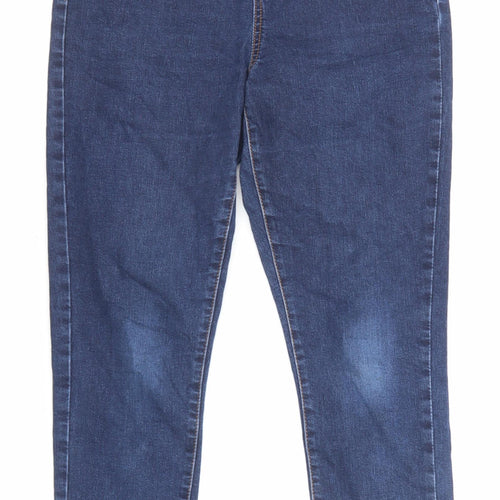 George Womens Blue Cotton Straight Jeans Size 10 L23 in Regular Zip