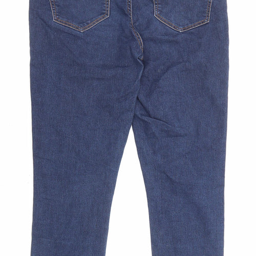 George Womens Blue Cotton Straight Jeans Size 10 L23 in Regular Zip
